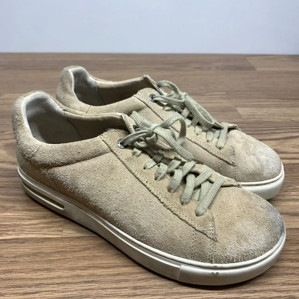 Birkenstock‎ Womens BEND LOW Beige Suede Leather Comfort Sneakers 40
